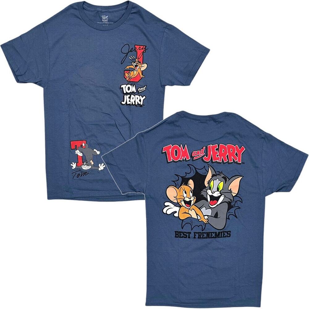 Tom and Jerry Men's T-Shirt Best Frenemies Authentic Merch Short Sleeve Tee